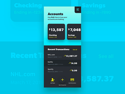 Accounts adobe photoshop adobe xd banking banking app card cards dashboard gradient interface mobile ui user ux web xd