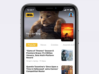 IMDb App Concept Design app concept design films interaction interface invision invisionstudio ios mobile movie movies netflix plex rotato ui ui design ux ux ui ux design