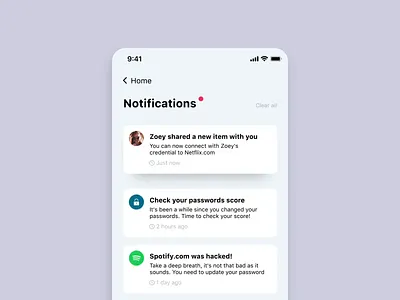 Notification Center // Delete action animation app concept design interaction invision studio mobile motion studio ui
