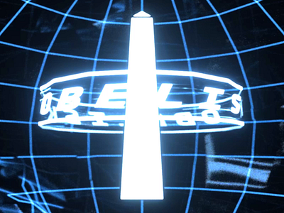 O for OBELISK after effects alphabet animation c4d cinema4d grid hologram logo motion retro scifi