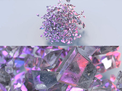 Crystal Cluster 3d animation cinema 4d cloud crystal focus lab glass illustration maxon octanerender redshift render video