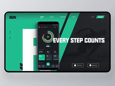Run Web app fitness app motion run web ui ux web