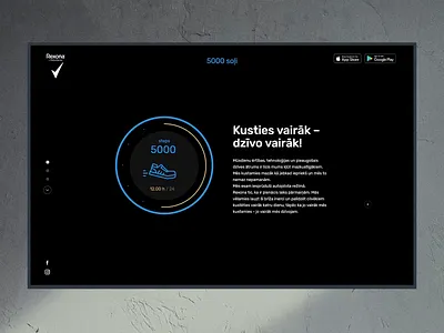Rexona 5000 steps animation app design design fitness layout simple sketch steps typography ui ux web website