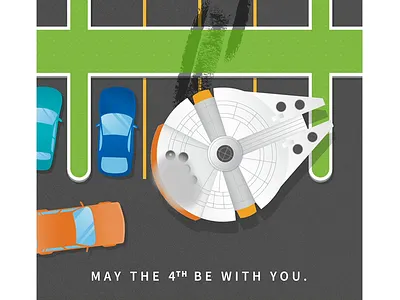 May the 4th be with you. animation lemonly may 4th may the fourth michael mazourek mike mazoo millennium falcon parking lot star wars