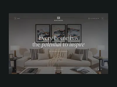 Homepage animation design furntiure homepage landing page mp4 real estate ui video website