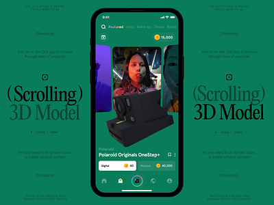 3D Scrolling 3d btc coin coins design fashion instagramm interface ios iphone news nft slide social tiktok