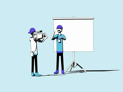 Firekast illustration: Conference animation c4d colors flat illustration loop sketch and toon