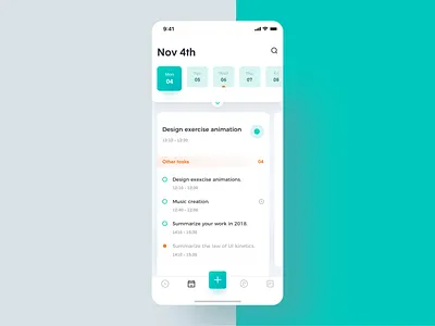 Create task animation app interface task task management ui ux
