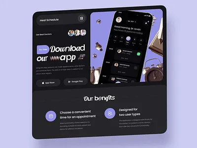 Heal Schedule: mobile landing page app landing page design landing landing page landingpage mobile mobile landing page web web design webdesign