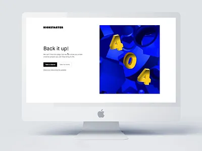 Kickstarter 404 Page - Live Now 404 animation error experience hover illustration interaction interaction design kickstarter mouse photography playful random state user ux ui