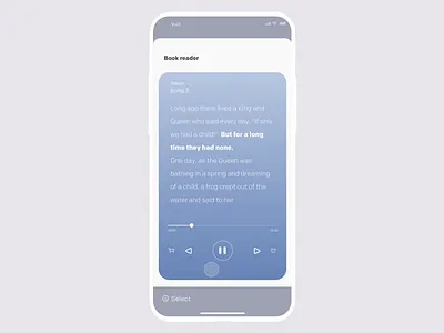 Audio book animation app audio audio app audio book audio chapel audio player book book app book art book arts book binding clean interaction ios johnyvino mobile musica ui ux