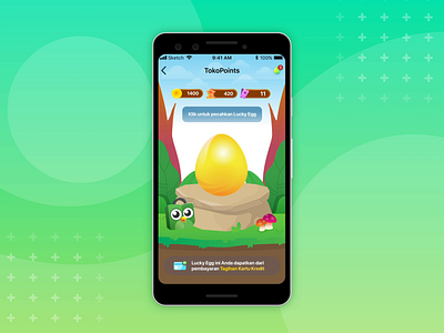 Lucky Egg Interaction animation app branding debut design flat icon identity illustration interaction logo minimal mobile tokopedia typography ui ux vector web website