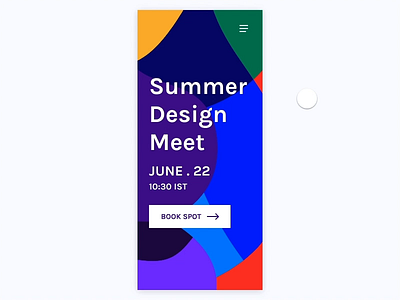Summer Design Meet - Webkul Dribbble MeetUp animated animation app ui conference design drawer event interaction interaction design interface invision invision studio ixd meetup product design prototype prototype animation ui animation user webkul