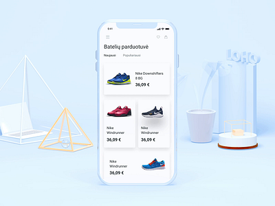 Shoes Ecommerce App (XD auto animate) adobe xd app auto animate ecommerce ecommerce app ecommerce design iphone repiano shoes xd