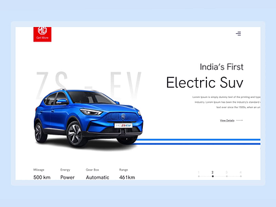 MG EV Automobile Landing Page UI 2d 3d animation automobile creative design electric ev landing page mg ev mg zs minimal redesign ui ui design ux web ui website website design website ui