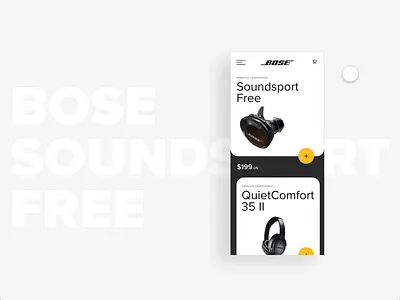 Bose Soundsport Free Mobile app design headphones mobile mobile design mobile ui motion design motion graphic music sound ui ux