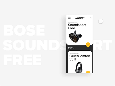 Bose Soundsport Free Mobile app design headphones mobile mobile design mobile ui motion design motion graphic music sound ui ux