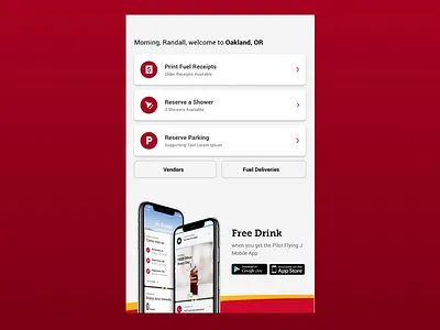 Pilot Flying J Kiosk - Vertical Showcase advertising design desktop energy gas kiosk promoted content responsive sponsored travel truck stop ui ui design web design
