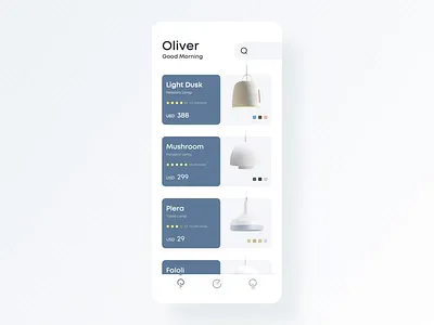 Light bulb display concept application-3 clean design ue ui