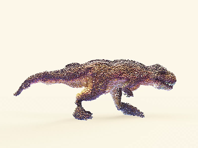 T-rex particles 3danimation 3dart 3dillustration 3dmotion 3drigging cgi characteranimation characterdesign charactermodeling digitalart greenpeace nft nftart nftcollection particle
