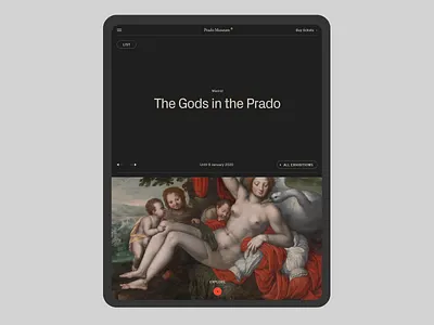 Museum of the Prado. animation art black design desktop interaction layouts minimal motion museum typography ui ux web website