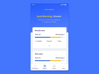 Mobile Dashboard animation dashboard dashboard app design leave mobile motion prototype request salary ui user ux