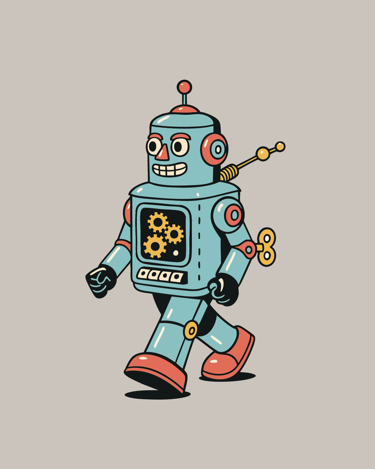 Retro-Bot Rewind: Vector Robots in Vintage Style cartoonstyleart digitalillustration midcenturyvibes retrorobotart retrovector robotdesign toyrobotart vectorillustration vintagerobot winduptoyart