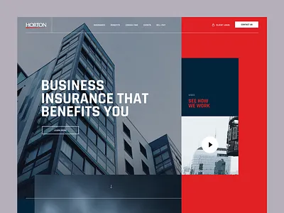 Insurance Broker Agency agency blue broker business clean insurance landing modern navy page red website