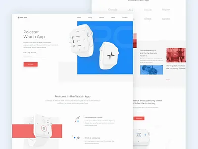 Landing page - Polestar Watch App animation app clean colors design landing minimal ui ux web website