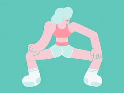 Streching girl illustration roop