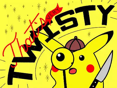 Day 18: 100 Days of Hand Lettering 100dayproject design detective detective pikachu hand lettering handwritten hat illustration ipad knife lettering movie pikachu pokemon process procreate sans serif twisty type typography