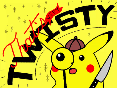 Day 18: 100 Days of Hand Lettering 100dayproject design detective detective pikachu hand lettering handwritten hat illustration ipad knife lettering movie pikachu pokemon process procreate sans serif twisty type typography