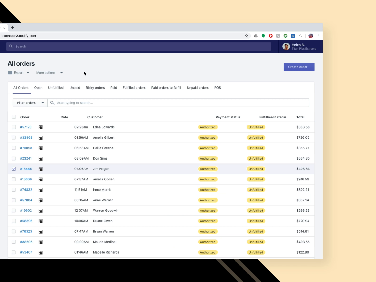Example of Post Hawk Chrome CSR Tool