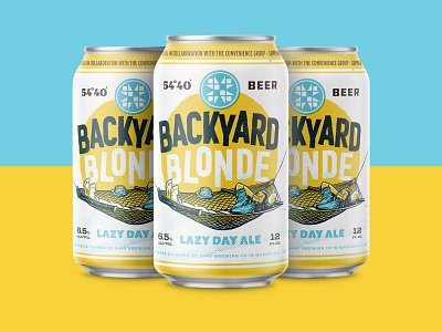 Backyard Blonde backyard badge beer beer can beer label brewery brewing craft beer design hammock illustration label lettering logo packaging retro summer swing type vintage