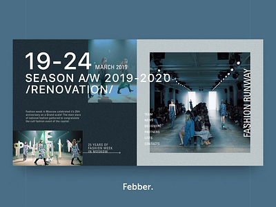 Fashion Week Russia - Season A/W 2019-2020 clean design fashion girls gray homepage minimal models moskow news runway russia ui ux vogue web website week woman