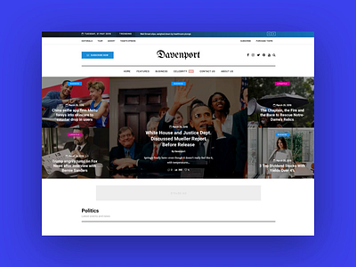 Davenport News animation blog blogger business corporate creative interaction landing magazine minimal news newspaper template theme themeforest ui ux web webdesign wordpress