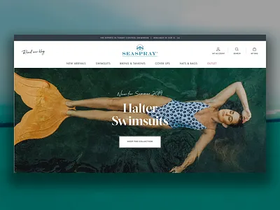 Concept For A Swimwear Brand concept ecommerce ecommerce design hero banner hero image home page principle principle app swimwear ui design ux design web design website