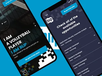 I AM BLIP // Landing Page Mobile Screen animation blip landing page player video