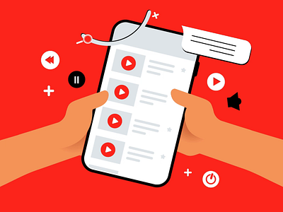 Video App Animation animation app design icon illustration movement pause play plus power vector video volume