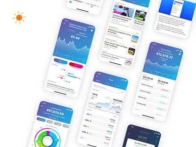 Wealth Management App - Dark vs Light animation app clean design dark dark mode day design icon ios iphone x light light mode minimal motion night product design sketch ui ux wealth management