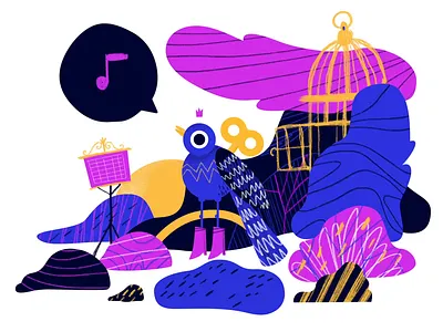 Mechanical bird animation bird finland helsinki illustrator kinky boots mimid procreate px8 salinero vector