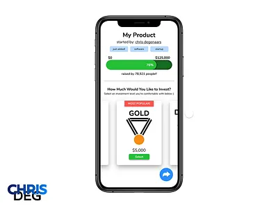 Daily Ui Challenge #032 - Crowdfunding Campaign animation app design crowd funding crowdfund crowdfunding crowdfunding campaign dailyui dailyui 032 dailyuichallenge invest investing investment investments investor invision invisionstudio mobile money ui ux