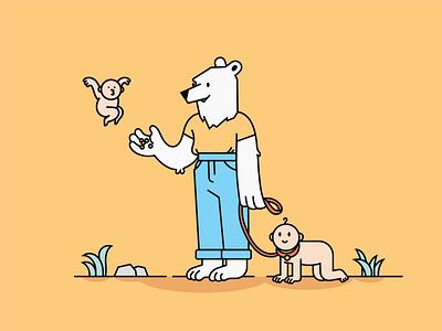 Go for a walk animation character characterdesign cute funny gif illustration pet vector