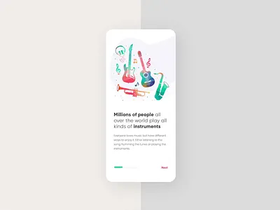Music Onboarding Animation animation after effects animation design app branding clean color concept creative design gradients illustration interface mobile modern onboarding illustration trending typography uiux vector