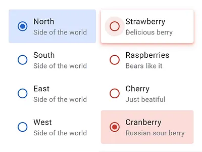 Selection Radio Buttons Material UI angular app button design elevation figma framework hover list onhover radio radiobutton react select selection shadow system template ui kit web