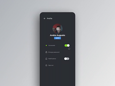 Lock animation (contextualized) animation change password dark ui lock motion profile menu toggle