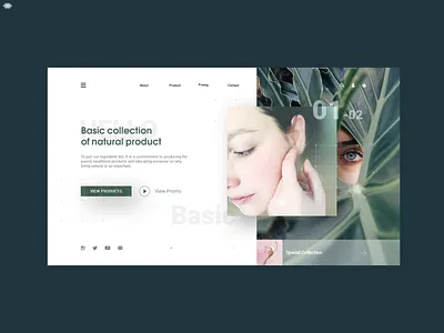 Natural Care animation care colorful dailyui dailyui 003 dailyuichallenge design green home page landing minimal natural photo pink product trend ui ux web design website