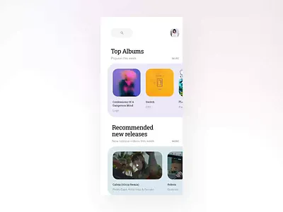Music App Concept 02 animation concept ios iphone x music app searching uxpin
