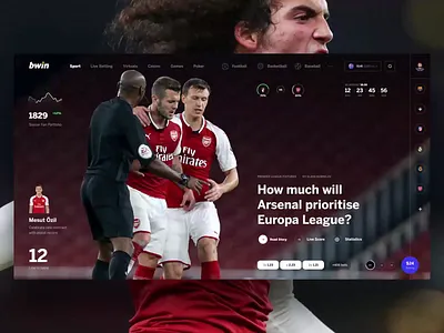 bwin bet betting bookmaker dashbaord design footbal interface news sport tips ui web