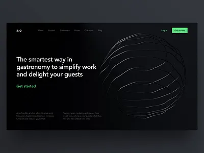 Argo Landing Page 3d abstract argo black dark gastronomy landing landing page landing page concept landing page design landing page ui promo typography web